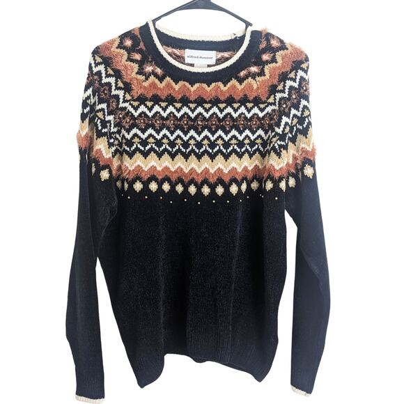 Fair Isle Nordic Knit Boho Pullover Sweater Fringe & Beading Women's Size Large - Picture 1 of 8